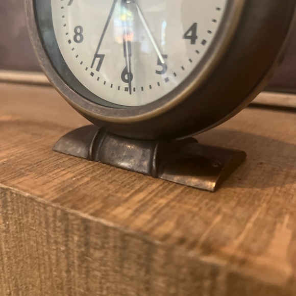 Bronze Color Metal Standing Desk Table Clock - Picture 3 of 5